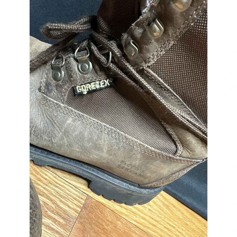 Field And Stream Leather Gore-Tex Boots Size 10.5 Vibram Sole Thinsulate Brown